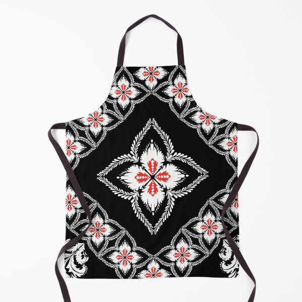 Artikelvorschau, Nahtloses Muster mit auffälligem floralem Ornament in Schwarz, Rot und Weiß entworfen und verkauft von AdesignbyG.