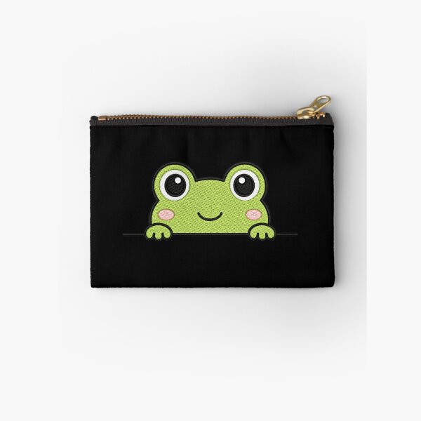 Item preview, Kawaii Frog Peeking Cute Cartoon Animal | Minimal Green Frog Design designed and sold by ColorSplash123.