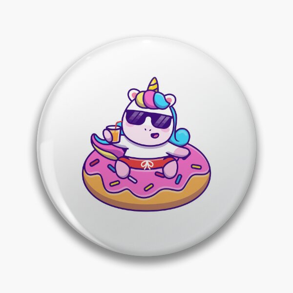 Item preview, Cool Unicorn Relaxing on Pink Donut Float designed and sold by henryavincnt.