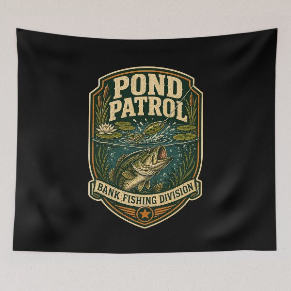 Item preview, Pond Patrol Bank Fishing Division Shirt designed and sold by Andrew Lomax.