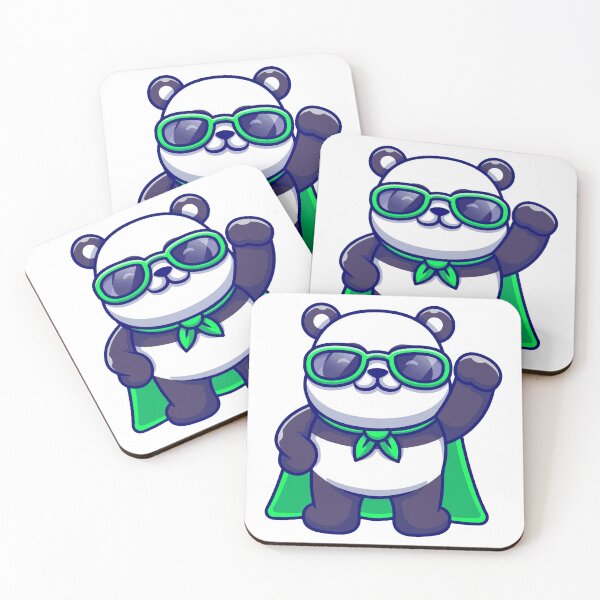 Item preview, Cute Panda Superhero with Green Cape designed and sold by henryavincnt.