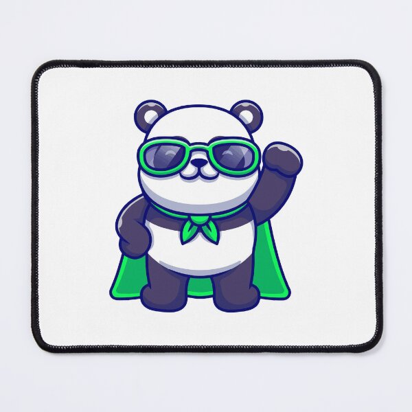 Item preview, Cute Panda Superhero with Green Cape designed and sold by henryavincnt.