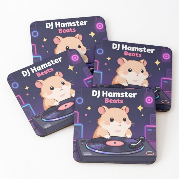 Item preview, DJ Hamster Beats Funny Neon EDM Music Art designed and sold by artlife4.
