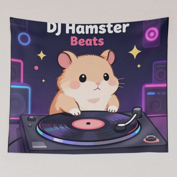 Item preview, DJ Hamster Beats Funny Neon EDM Music Art designed and sold by artlife4.