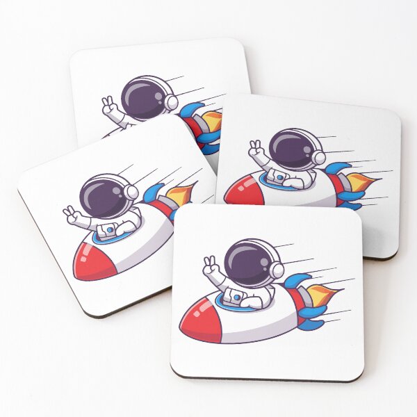 Item preview, Cute Astronaut Riding Space Rocket Ship designed and sold by henryavincnt.