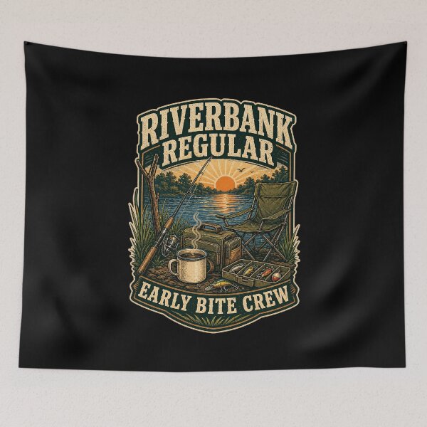 Item preview, Riverbank Regular Early Bite Crew Fishing Shirt designed and sold by Andrew Lomax.