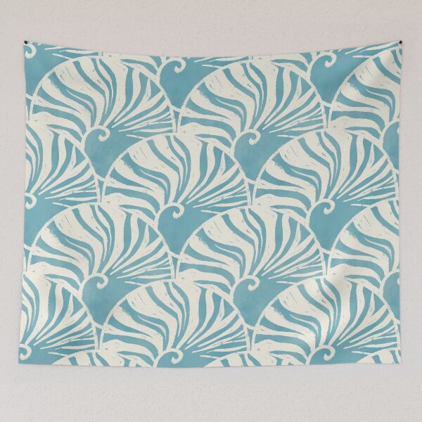 Item preview, Nautilus Scallops - Seafoam  designed and sold by birchandbirdbk.