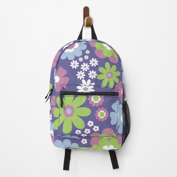 Artikelvorschau, Flower Power Retro-Blumenmuster – 60er Jahre Lila Grün Blau entworfen und verkauft von Colorblizz.