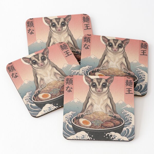 Item preview, Funny Sugar Glider Japanese Ramen Noodles Vintage Kanagawa Wave designed and sold by FurryHavenPH.