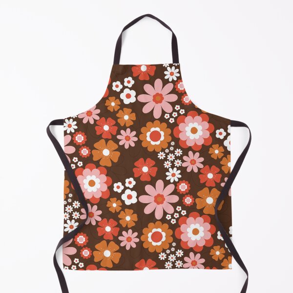 Artikelvorschau, Flower Power Retro-Blumenmuster – Braun, Orange, Rot der 60er Jahre entworfen und verkauft von Colorblizz.