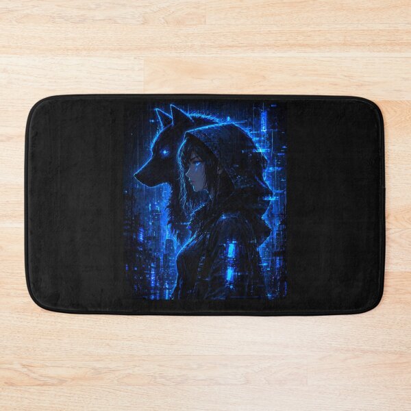 Item preview, Nocturnal Cyberpunk Wolf Girl designed and sold by ZunZunArt.