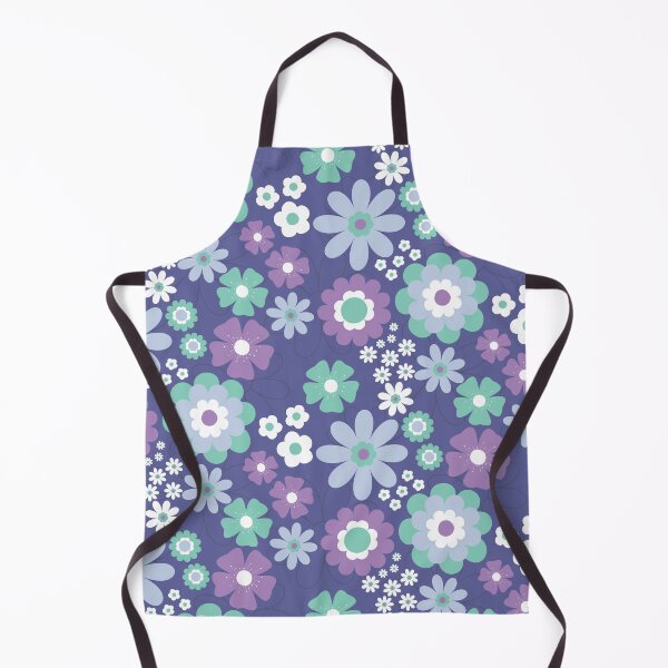 Artikelvorschau, Flower Power Retro-Blumenmuster – 60er-Jahre Lila Türkis Blau entworfen und verkauft von Colorblizz.