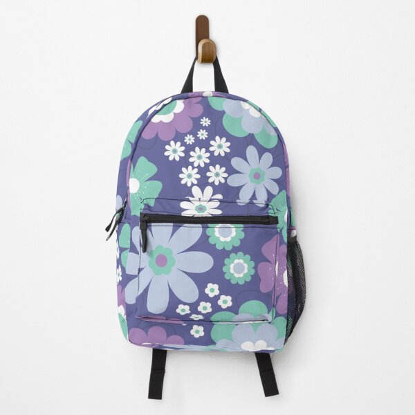 Artikelvorschau, Flower Power Retro-Blumenmuster – 60er-Jahre Lila Türkis Blau entworfen und verkauft von Colorblizz.