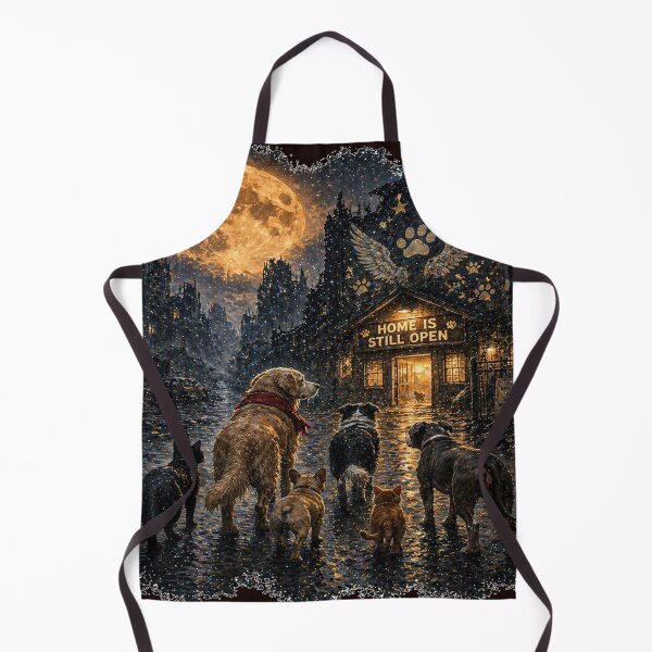Item preview, Moonlit Dog Memorial Cabin Art designed and sold by InkNovaLab.