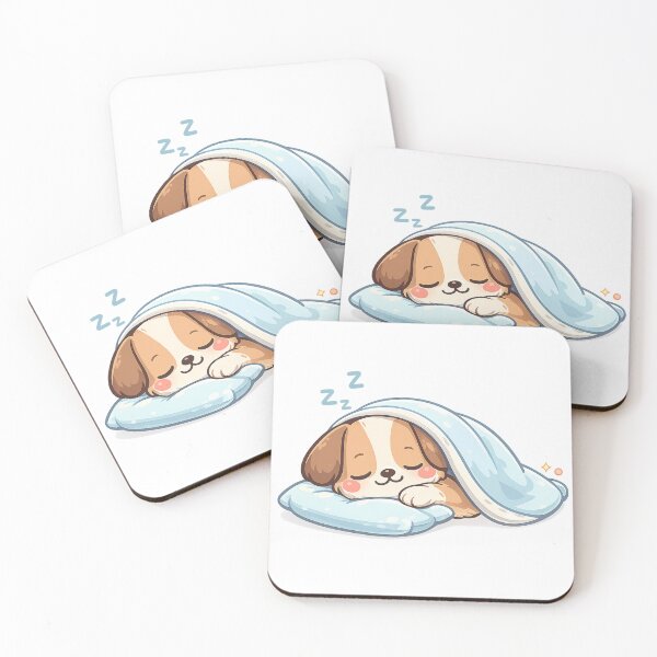 Item preview, Sleepy Puppy Under Blanket - Cute Kawaii Dog designed and sold by Cute-Corne.