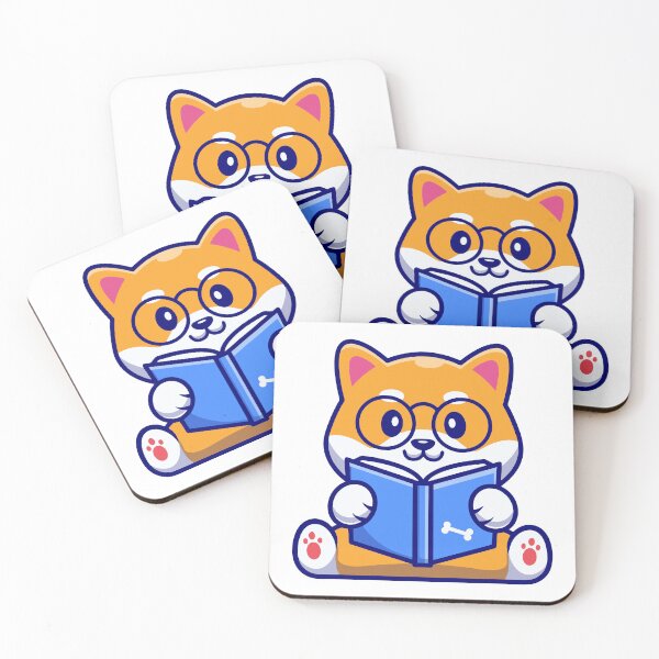 Item preview, Smart Shiba Inu Dog Reading Book designed and sold by henryavincnt.