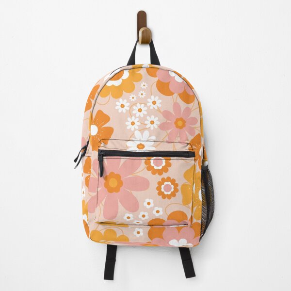 Artikelvorschau, Flower Power Retro-Blumenmuster – Orange-Rosa der 60er Jahre entworfen und verkauft von Colorblizz.