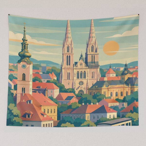 Item preview, Zagreb Croatia Travel Poster designed and sold by MatthewHeights.