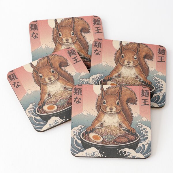 Item preview, Funny Squirrel Japanese Ramen Noodles Vintage Kanagawa Wave designed and sold by FurryHavenPH.