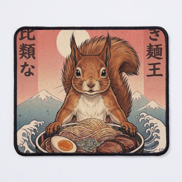 Item preview, Funny Squirrel Japanese Ramen Noodles Vintage Kanagawa Wave designed and sold by FurryHavenPH.