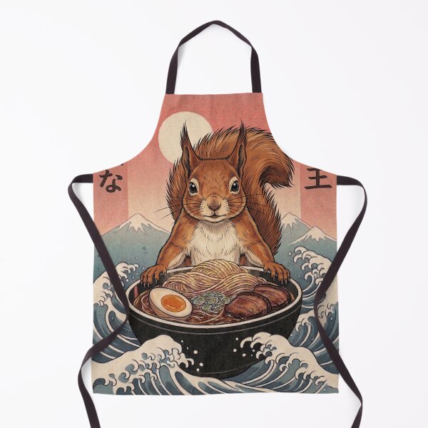 Item preview, Funny Squirrel Japanese Ramen Noodles Vintage Kanagawa Wave designed and sold by FurryHavenPH.