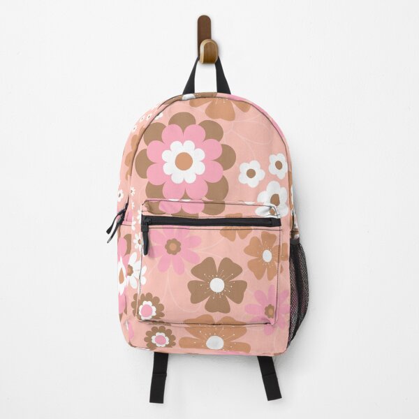 Artikelvorschau, Flower Power Retro-Blumenmuster – Pfirsichbraun im Stil der 60er Jahre entworfen und verkauft von Colorblizz.