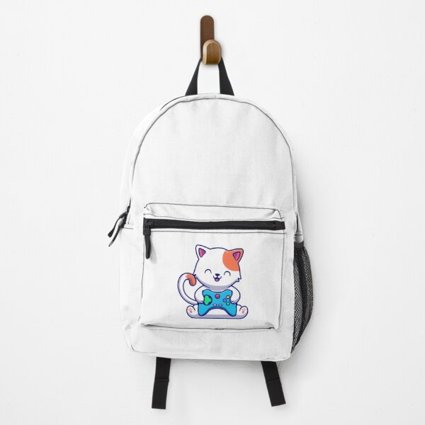 Item preview, Cute White Cat Gamer Playing Video Games designed and sold by henryavincnt.