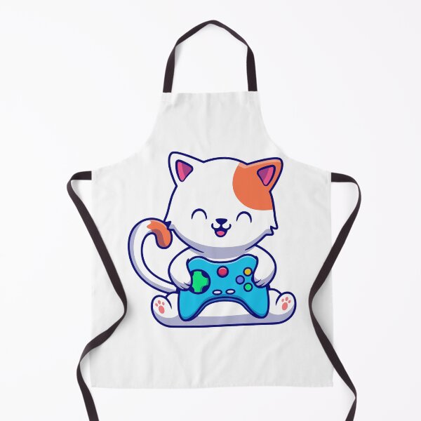 Item preview, Cute White Cat Gamer Playing Video Games designed and sold by henryavincnt.