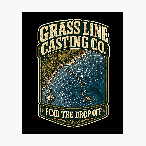Item preview, Grass Line Casting Co Find The Drop Off Shirt designed and sold by Andrew Lomax.