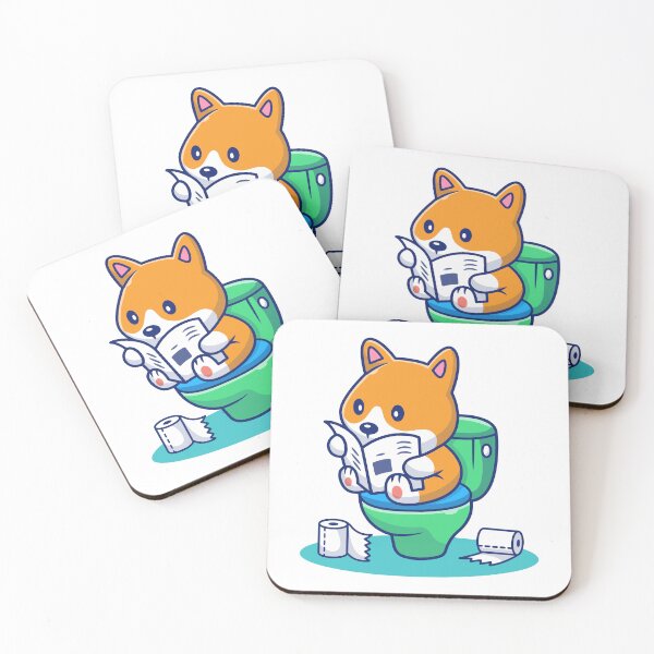 Item preview, Funny Dog Reading Newspaper on Toilet designed and sold by henryavincnt.