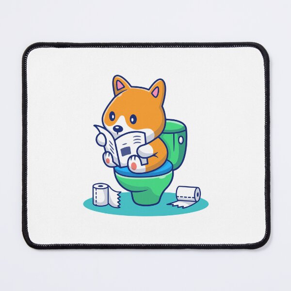 Item preview, Funny Dog Reading Newspaper on Toilet designed and sold by henryavincnt.