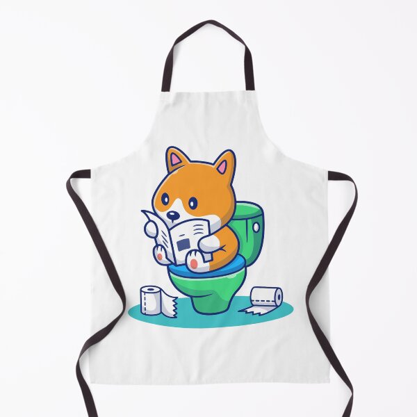 Item preview, Funny Dog Reading Newspaper on Toilet designed and sold by henryavincnt.