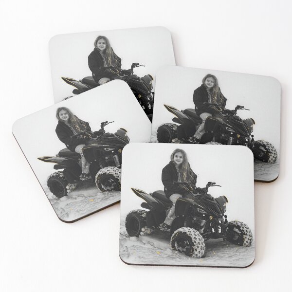 Item preview, Girl on Winter ATV - Original Charcoal with Real Gold Leaf designed and sold by CiaraCharcoal.