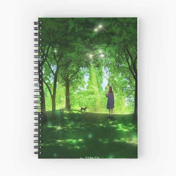 Item preview, Green Season, Girl and Cat in a Sunlit Forest designed and sold by jjaejji.