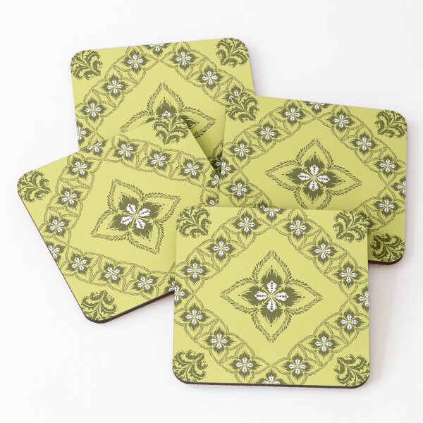 Item preview, Luxury Olive Green and Gold Vintage Floral Ornament Background designed and sold by AdesignbyG.