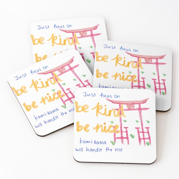 Item preview, Just Focus on Be Kind Be Nice - Kami Sama Will Handle the Rest - Japanese Torii Gate Spiritual Art designed and sold by IntertwineCo.