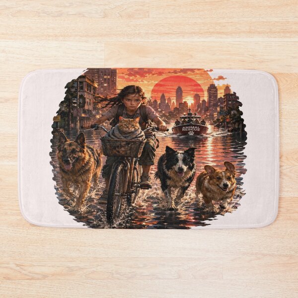Item preview, Sunset Cat Lover City Art designed and sold by InkNovaLab.