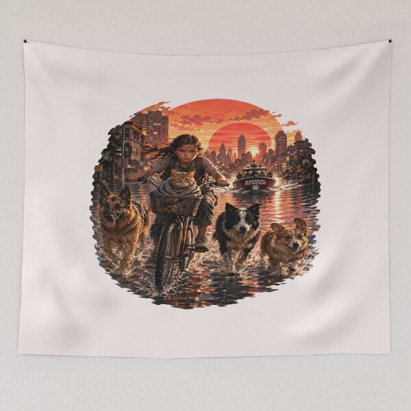 Item preview, Sunset Cat Lover City Art designed and sold by InkNovaLab.