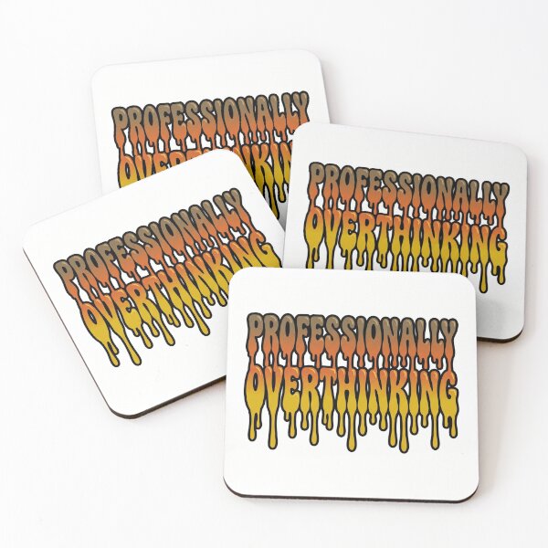 Item preview, Professionally Overthinking - Retro 70s Drippy Typography designed and sold by Peter Veselinović.