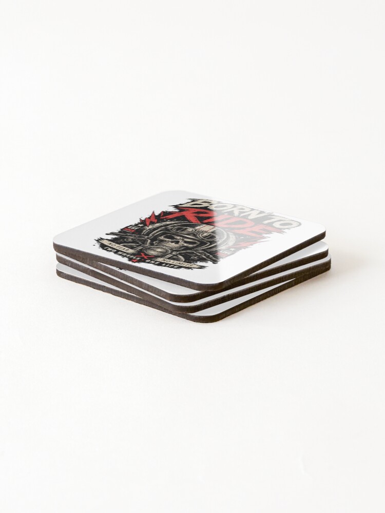 Thumbnail 4 of 5, Coasters (Set of 4), Born to Ride designed and sold by InkDrifter.