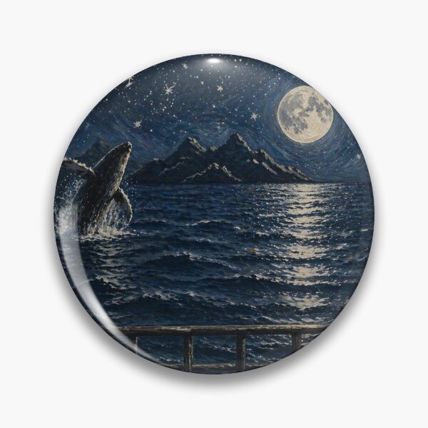 Item preview, Moonlite Ocean with a Whale designed and sold by JH-RedBubble.