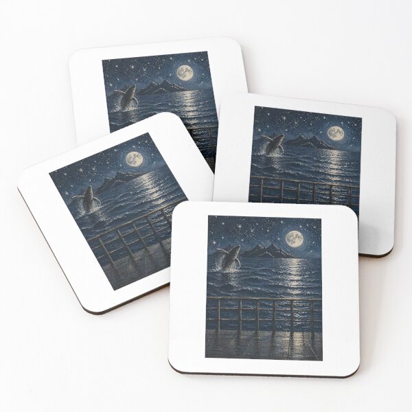 Item preview, Moonlite Ocean with a Whale designed and sold by JH-RedBubble.