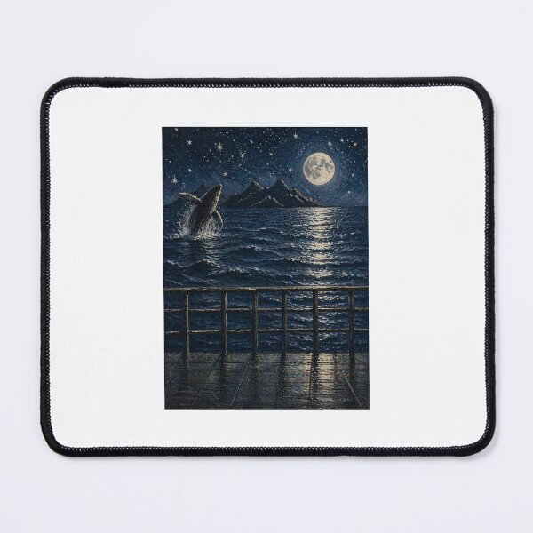 Item preview, Moonlite Ocean with a Whale designed and sold by JH-RedBubble.