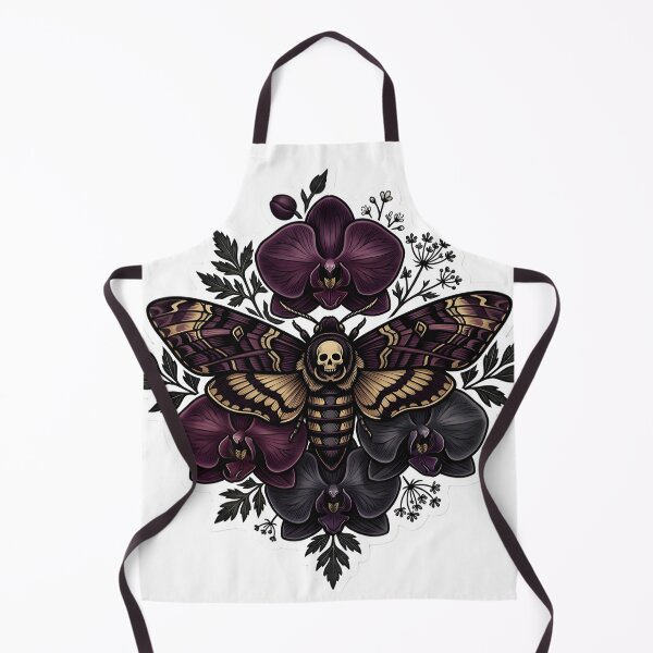 Item preview, Dark Botanical Death’s Head Moth Midnight Orchid Gothic Nature Aesthetic designed and sold by StickyGuys.