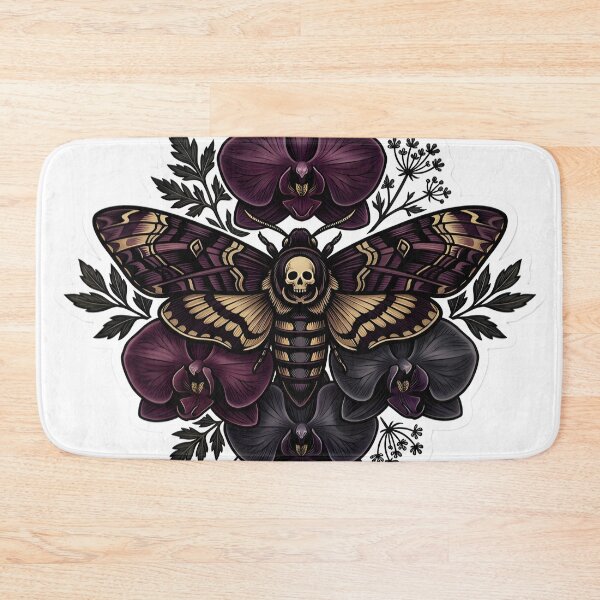 Item preview, Dark Botanical Death’s Head Moth Midnight Orchid Gothic Nature Aesthetic designed and sold by StickyGuys.