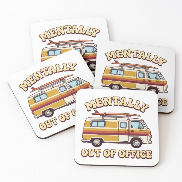 Item preview, Mentally Out of Office Retro Surf Van Illustration designed and sold by Peter Veselinović.