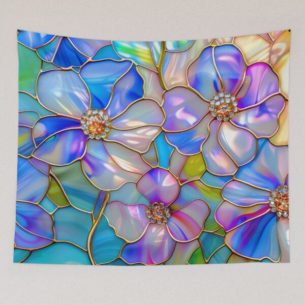 Item preview, Purple Floral Stained Glass Art designed and sold by MargaretWiktor.