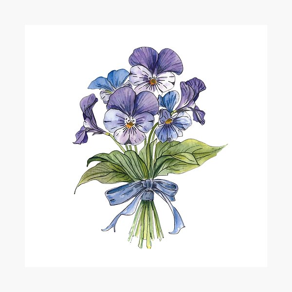 Item preview, Bouquet of blue flowers designed and sold by uunaa.