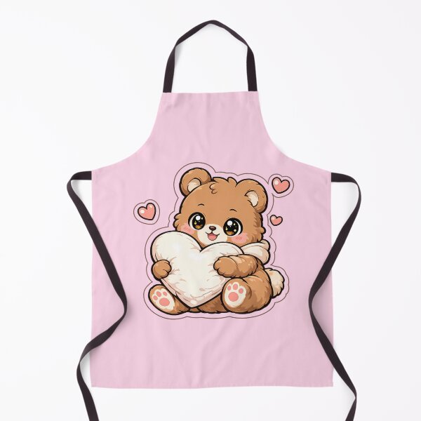 Item preview, Cute Kawaii Teddy Bear Holding Heart – Adorable Love Bear Sticker, Chibi Valentine Gift Design designed and sold by PuffyInk.