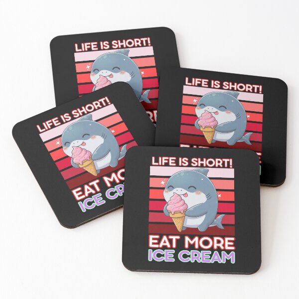 Item preview, Life Is Short Eat More Ice Cream Shark designed and sold by Nature's Chibis.